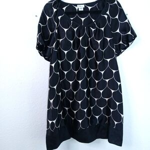 Mimi Maternity 100% Silk Size LG. Dress Black & Silver